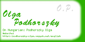 olga podhorszky business card